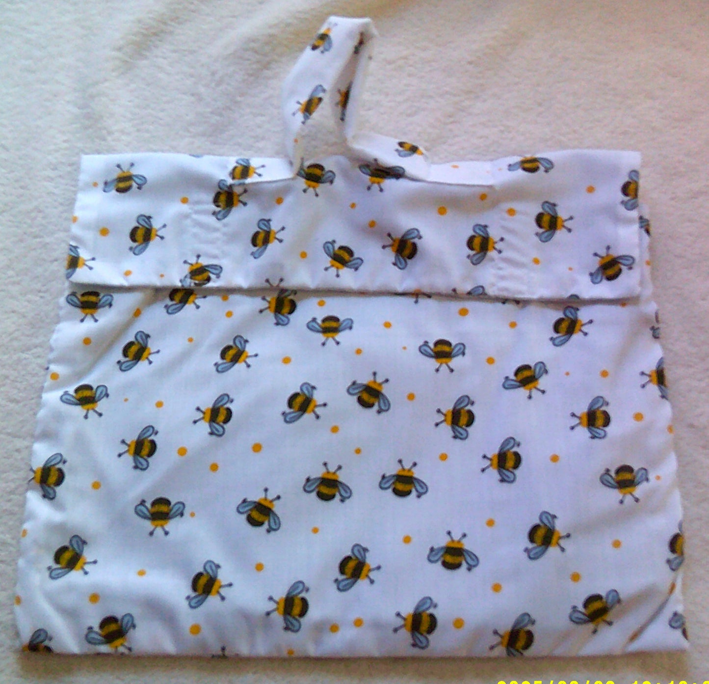 Book bag Bumble Bees on White