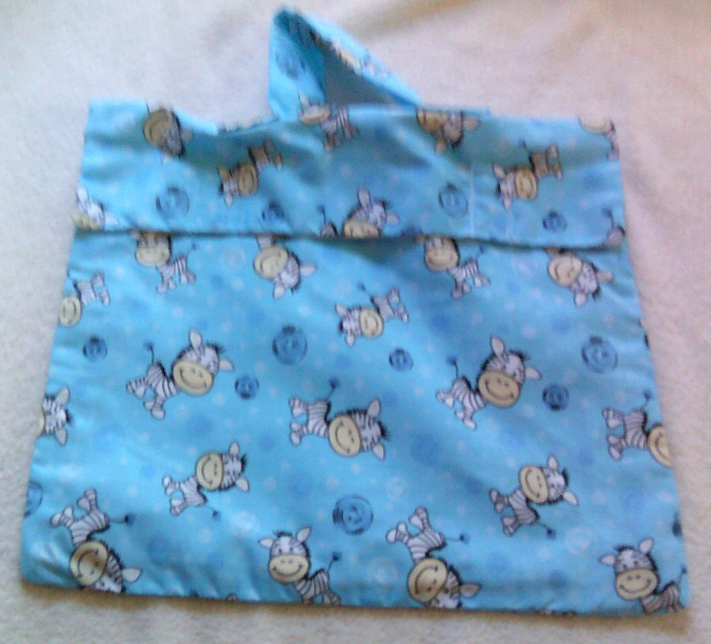 Book bag Zebras on Blue
