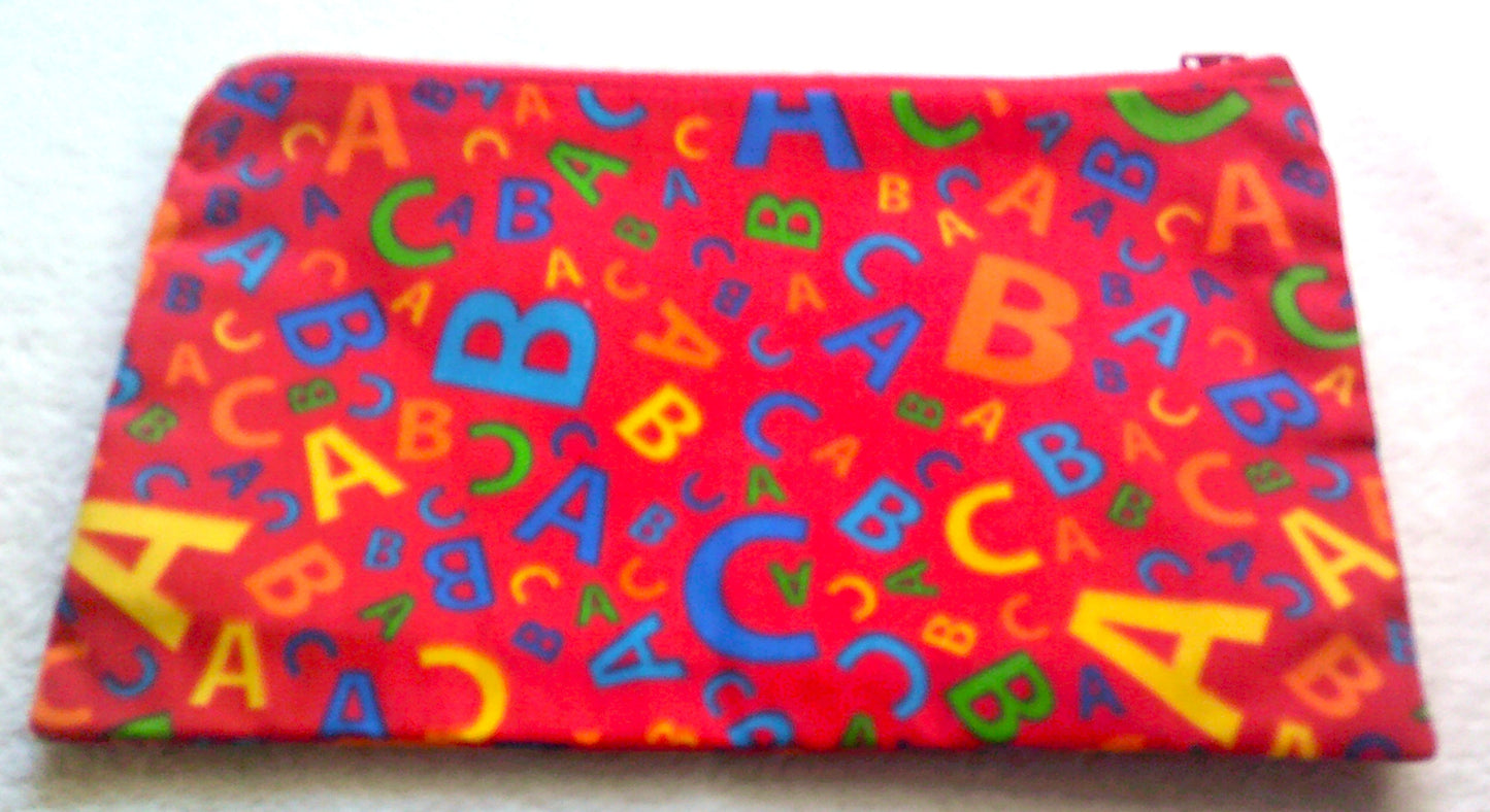 Pencil Case A,B,C on Red