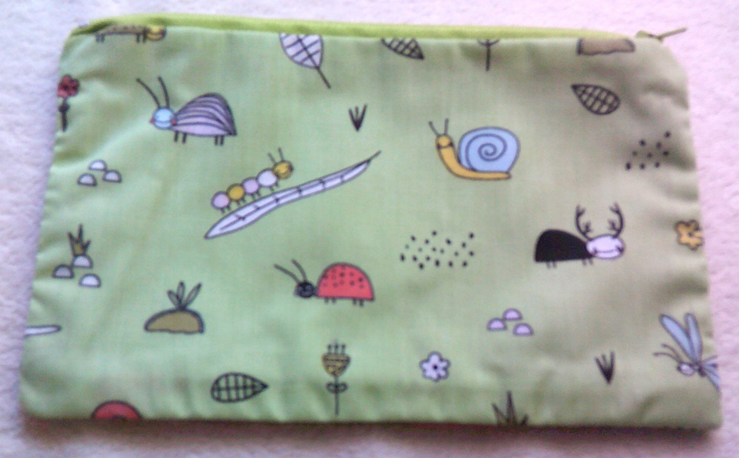 Pencil Case Bugs on Green