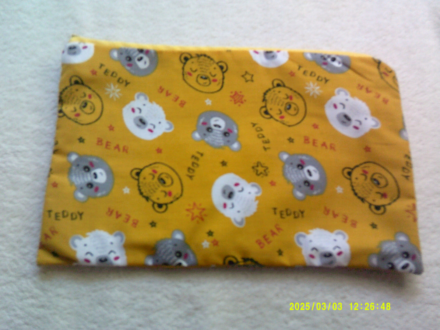 Pencil Case Teddies on Yellow