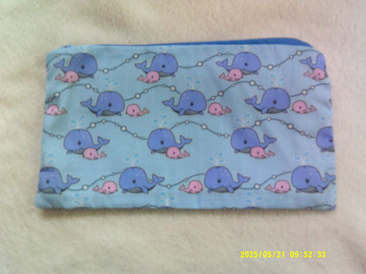 Zipper pouch, Cute Whales