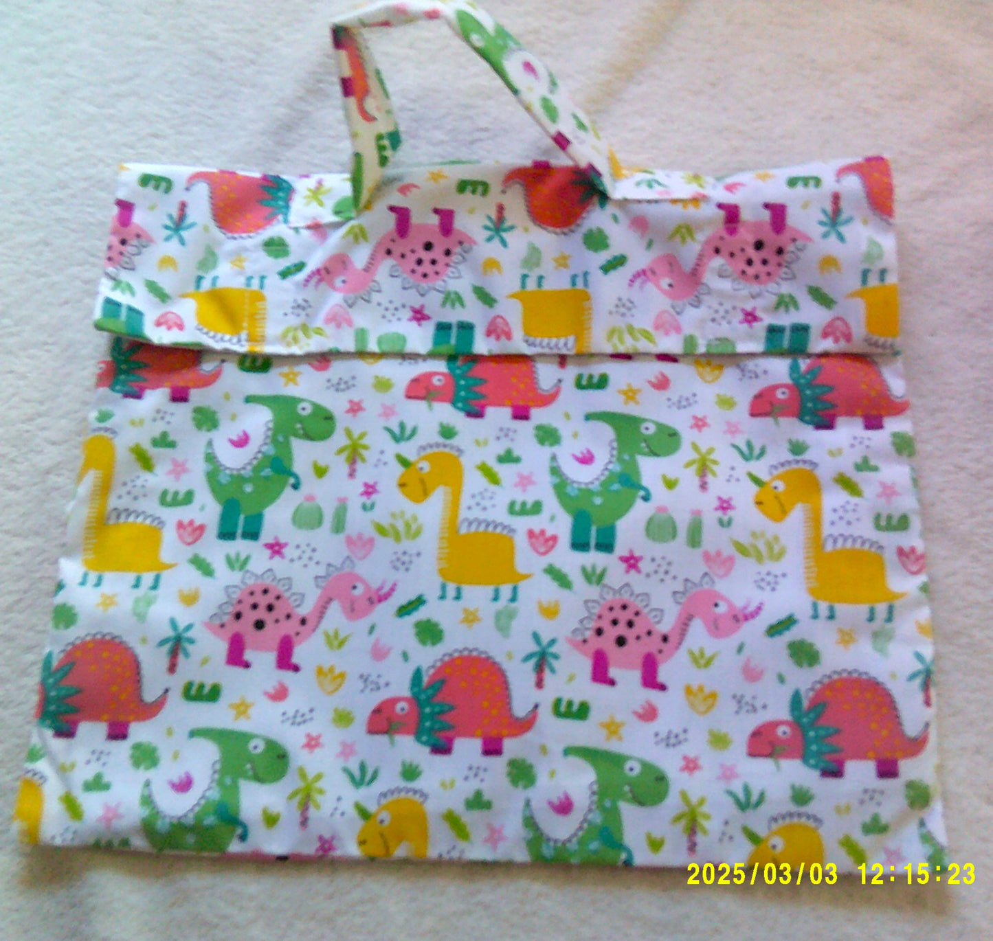 Book bag Dinosaurs on White