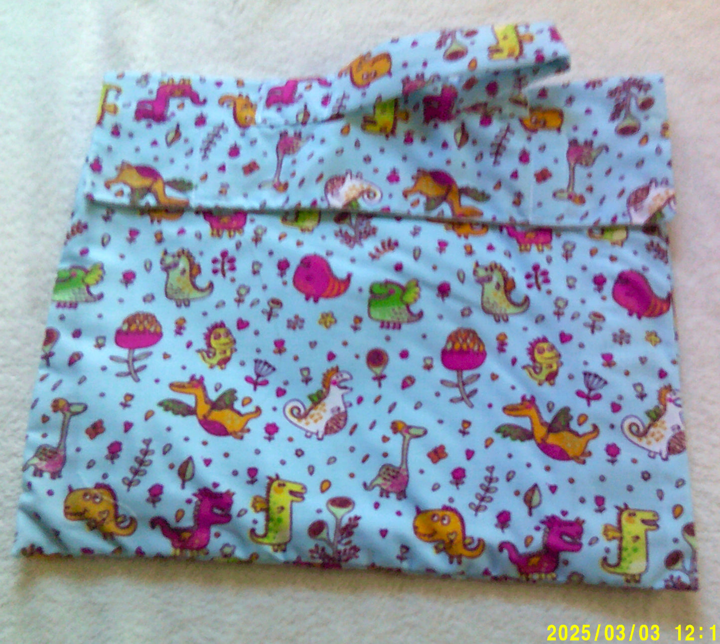 Book bag Dragons on Light Blue