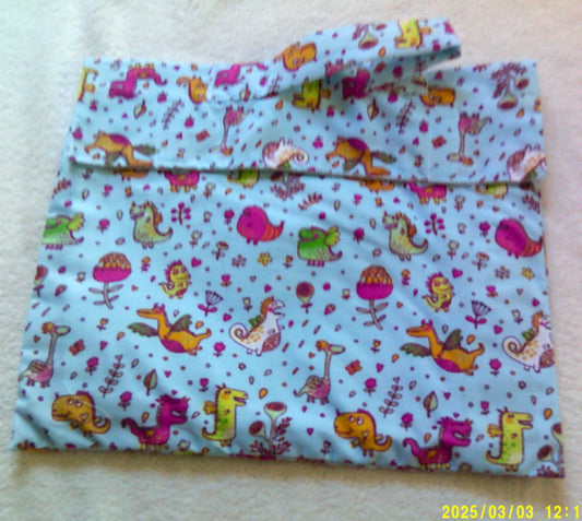 Book bag Dragons on Light Blue