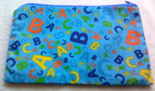 Pencil Case A,B,C on Blue