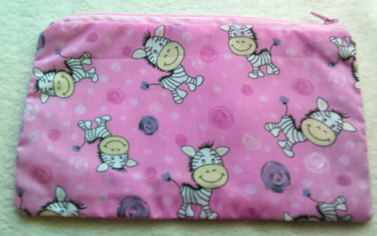Pencil Case Zebras on Pink