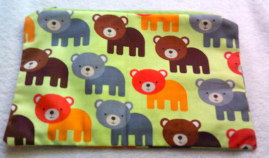 Pencil Case Bears on Green