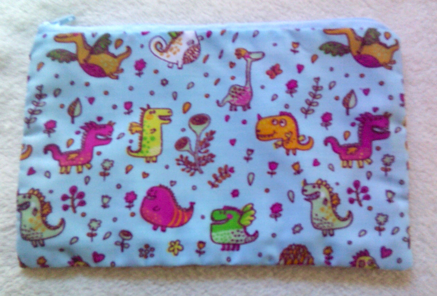 Pencil Case Dragons on Blue